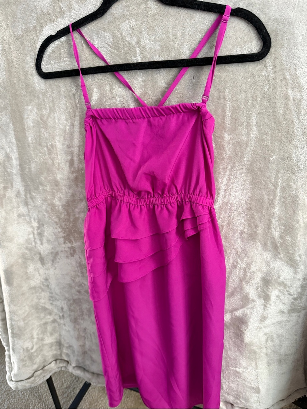mark. Fuchsia Layered Ruffle dress